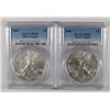 Image 1 : 2006 & 2007 AMERICAN SILVER EAGLES, PCGS MS-69