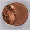 Image 2 : 1984 LINCOLN CENT (MAJOR MINT ERROR-STRUCK 65% OFF CENTER) ANACS MS-63 RED !!!