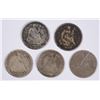 Image 1 : (5) SEATED HALF DIMES (59, 61, 62, 72, 54)