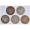 Image 2 : (5) BARBER HALF DOLLAR'S (08-D, 08-O, 12, 15-D, 15-S)