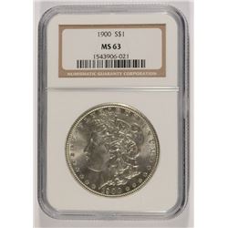 1900 MORGAN SILVER DOLLAR, NGC MS-63