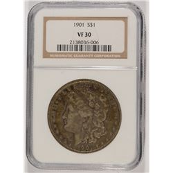 1901 MORGAN SILVER DOLLAR, NGC VF-30  BETTER DATE