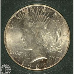 1923-D PEACE SILVER DOLLAR, MS-63 WHITE