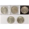 Image 1 : LOT OF (5) AU PEACE DOLLARS: (3 ) 1923 AND ( 2 ) 1923-D