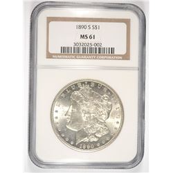 1890-S MORGAN DOLLAR NGC MS-61