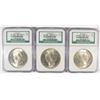 Image 1 : (3) 1923 PEACE DOLLAR'S (BINION PRESTIGE SET) NGC MS-63, 64, 65
