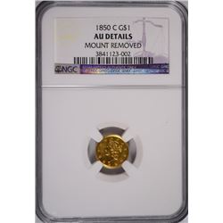 1850-C $1 GOLD DOLLARNGC AU DETAILS