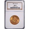 Image 1 : 1891-CC $10 GOLD LIBERTY NGC MS-61