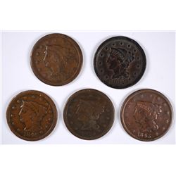 (5) LARGE CENTS (43, 44, 46, 50, 52)