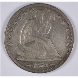 1873-CC SEATED HALF DOLLAR VG/F