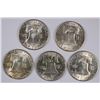 Image 2 : (5) CH BU FRANKLIN HALF DOLLARS (48, 48-D, 50-D, 54, 54-S)