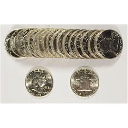 ORIGINAL GEM BU ROLL OF 1959-D FRANKLIN HALF DOLLARS