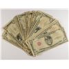 Image 1 : ( 10 ) $5.00 SILVER CERTIFICATES AND ( 10 ) $5.00 RED SEAL NOTES, CIRCULATED