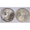 Image 1 : ( 2 ) 1996 AMERICAN SILVER EAGLES, CHOICE BU+  SCARCE