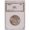 Image 1 : 1949-D FRANKLIN HALF DOLLAR, PCI MS-65 FBL!!    TRENDS FOR $850.00