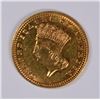 Image 1 : 1869 $1 GOLD TYPE 3 BETTER DATE MS-63 CLEANED