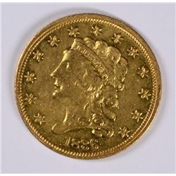 1836 $2.5 GOLD AU-55