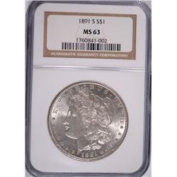 1891-S MORGAN DOLLAR NGC MS-63