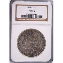 1892-CC MORGAN DOLLAR NGC VF-25