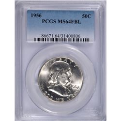 1956 FRANKLIN HALF DOLLAR, PCGS MS-64 FBL