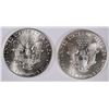 Image 2 : LOT OF ( 2 ) UNC, 1986 AMERICAN SILVER EAGLES  ( better date )