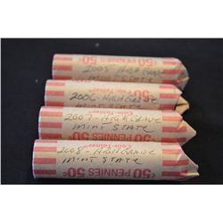 (4) Rolls Unsearched Canada 1-Cent (High Grades)