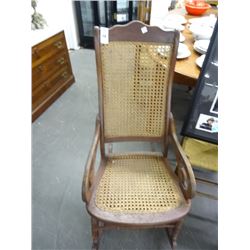 Cane Seat Back Oak Rocker