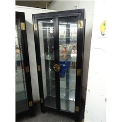 Oriental Style Full Vision Mirrored Showcase (Doors Have Beveled Glass)