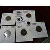 Image 1 : 5 Indian Head Cent 1881, 1883, 1885, 1893, 1894 - 5 Times the Money
