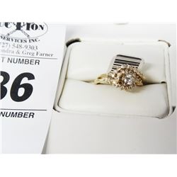 14 KG Wedding Set .15 CT Solitaire w/.35 CTTW Accent Diamonds