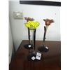 Image 1 : 3 Single Bud Art Glass Flower Vase w/Stand - 3 Times the Money