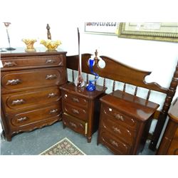 Lillian Russell King Bed, Chest, Dresser & Mirror & 2 Nightstands