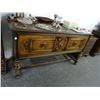 Image 4 : Burled Walnut Table w/6 Chairs Highboy Cupboard & Server