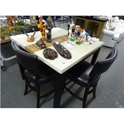 Faux Marble Top Pub Table w/4 Chairs