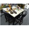 Image 1 : Faux Marble Top Pub Table w/4 Chairs