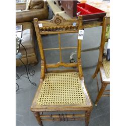 Eastlake Style Cane Seat Chair