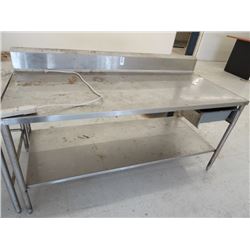 6' S/S Table w/BackSplash