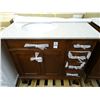 Image 1 : Double Door 4 Drawer Vanity & Sink 3' -
