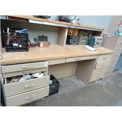 Steelcase 8' Bench w/Upper & Drawer Stg.