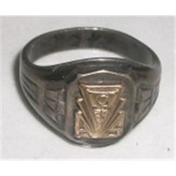 VINTAGE HIGH SCHOOL CLASS RING 10K GOLD TOP & STERLING SILVER *1935* VERY OLD AND UNIQUE!! RING CAME