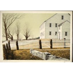 Mel Hunter Meeting House Art Signed Print 1993