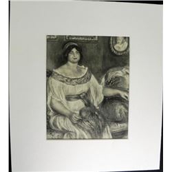 Engraving Print Portrait of Lady Pierre-Auguste Renoir