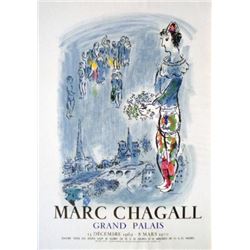 Marc Chagall Art Print Magician of Paris -Mourlot 1970