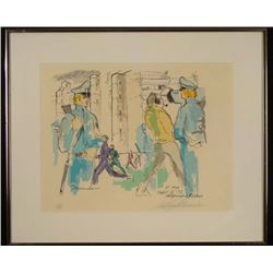 LeRoy Neiman Signed AP Art Print Olympic Village Frmd