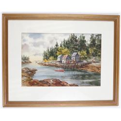 Sunlit Trio by Norman Merritt Watercolor Painting Frame