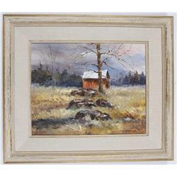 Gordon Robinson Farm Landscape Painting Framed