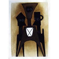 Ephrem Kouakou: Untitled VIII (2 Black Figures Brown)