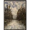 Image 1 : Oliver Francis Original Painting Lake View Forest Scene