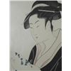 Image 2 : Geisha Portrait Utamaro Style Woodblock Print Framed