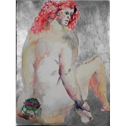 Betty Snyder Rees Original Painting Nude w/Tattoo